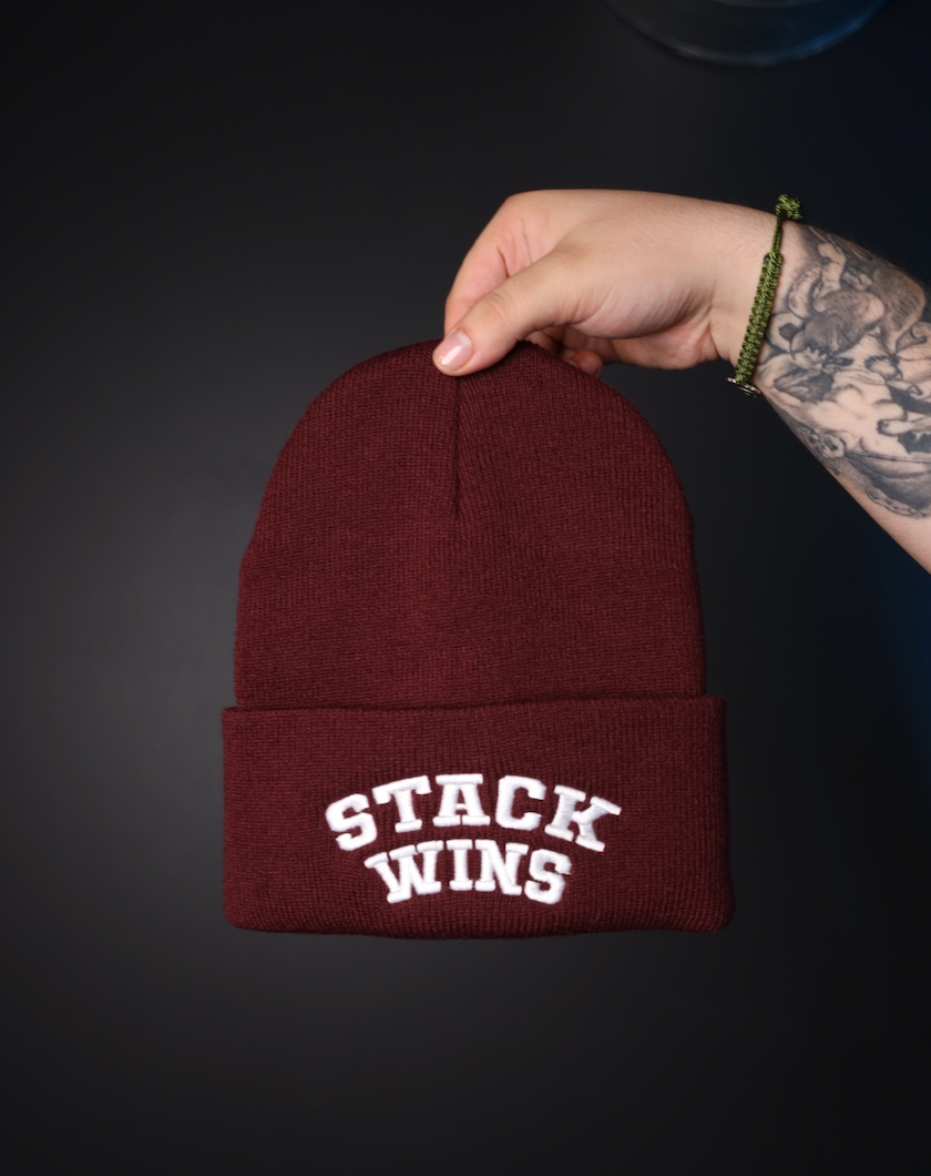 Stack Wins - Maroon Beanie