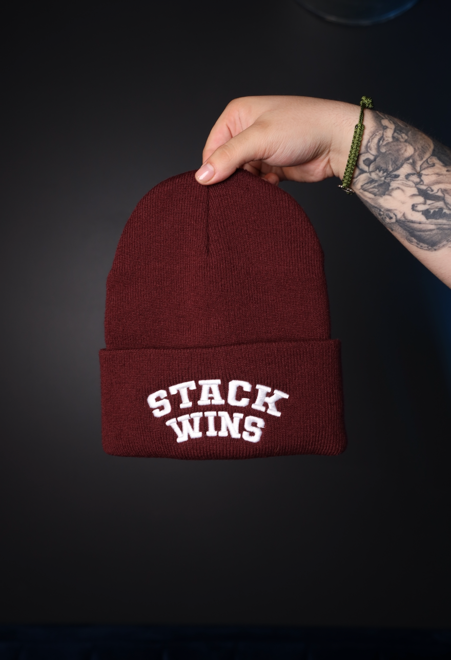 Stack Wins - Maroon Beanie
